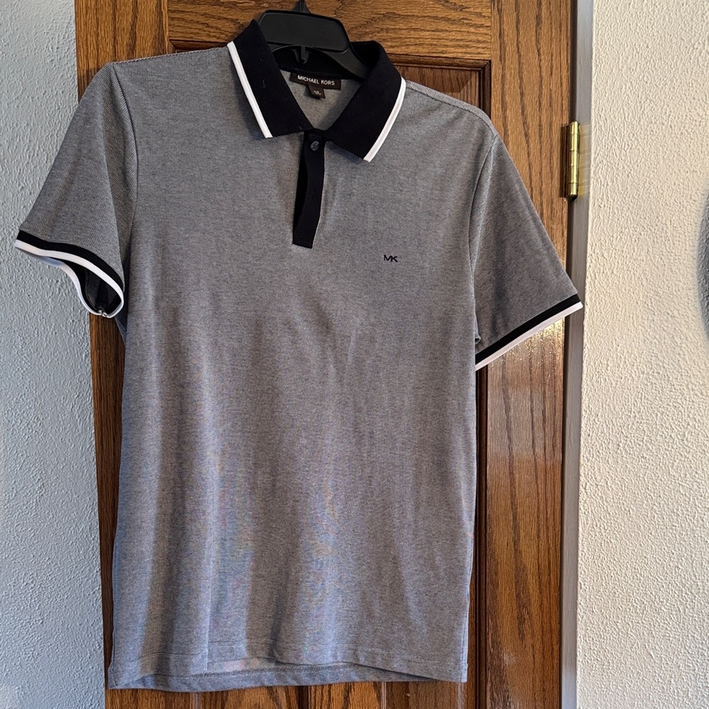 Michael Kors Gray and Black Polo Shirt